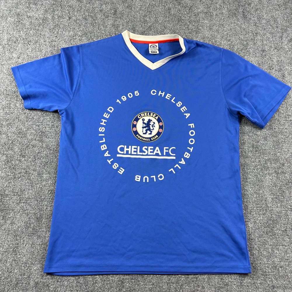 Chelsea FC Shirt Mens Medium Blue V-Neck Soccer Jersey Official Licensed Product